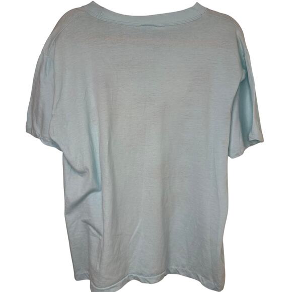 XL VTG 90s Velva Sheen Disney Mickey Mouse T-Shirt Light Blue Single Stitch Rare - Picture 6 of 8